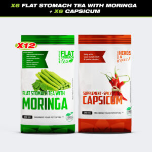 X6 Flat Stomach Tea With Moringa And X6 Capsicum Supplement